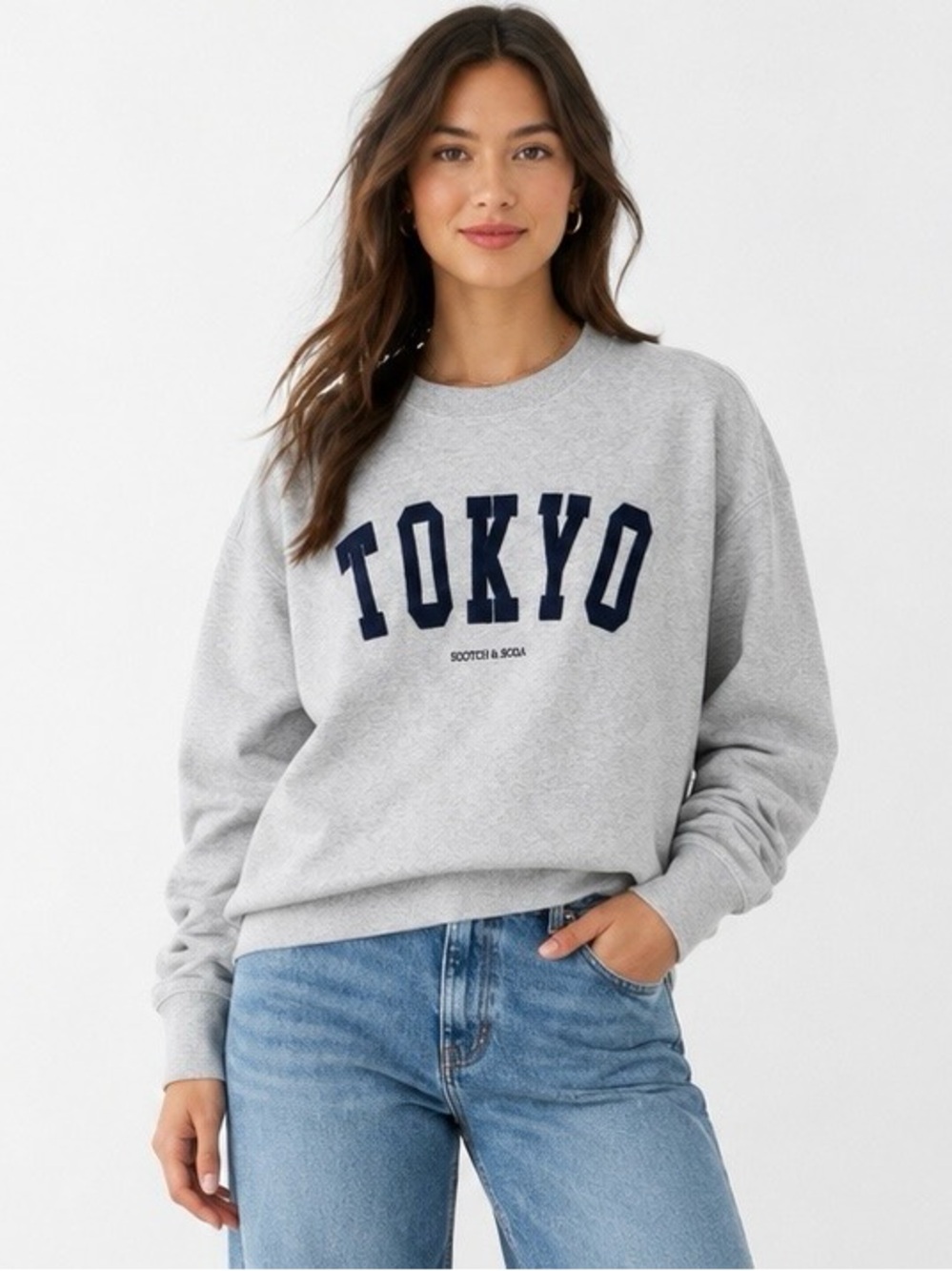 Scotch & Soda Tokyo City French Terry Crewneck Sweatshirt Grey M